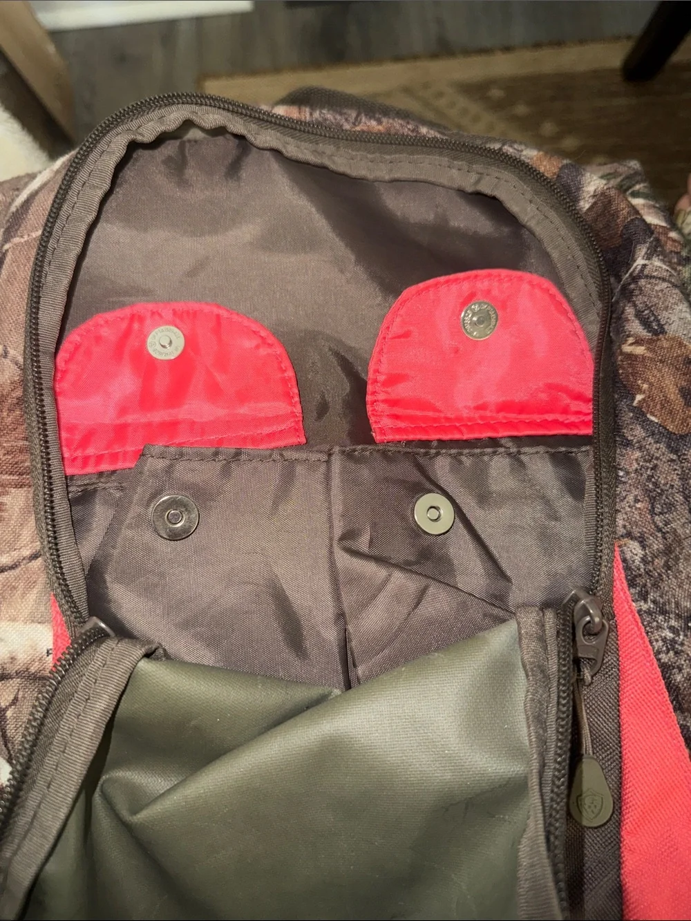 Game Winner Camo Backpack with Pink Accent Panels